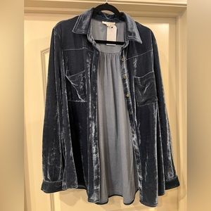 UMGEE velvet button down 1X